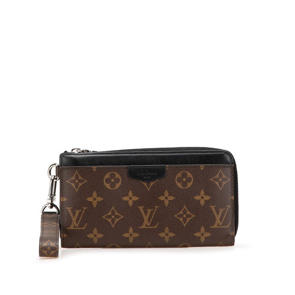 Louis Vuitton Zip Dragonne Zippy Long Macassar Black Wallet Brown - Picture 1 of 8